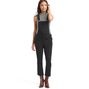 GAP Black Crop Kick Over Denim Overalls Size 27